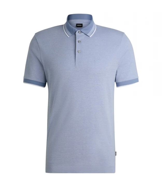 Boss Oxford-Cotton-Piqué Polo Shirt With Logo Detail polosi