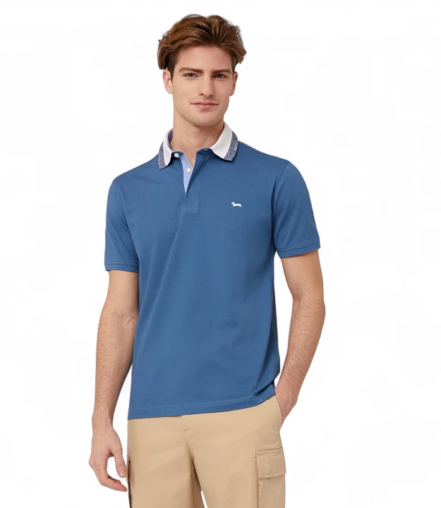 Поло Harmont & Blaine Vietri Polo Shirt With Ribbed Collar