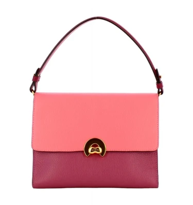 sumka handbag grained leather / mul.hyper pink