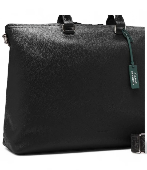 sumka man tote grained leather / noir 1