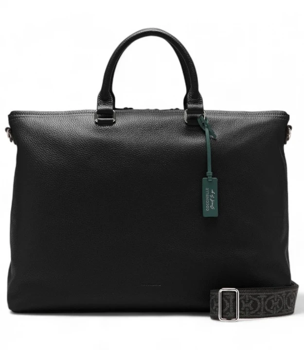 sumka man tote grained leather / noir