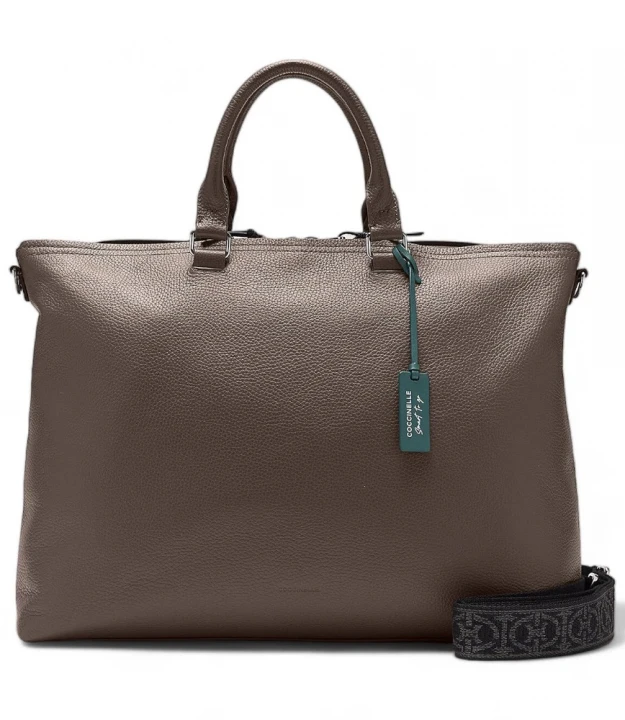 sumka man tote grained leather / noir