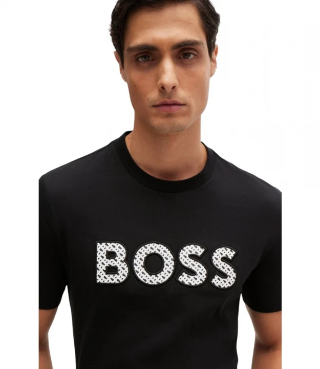 Boss Cotton-Jersey T-Shirt With Logo Detail  futbolkasi 2