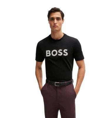 Boss Cotton-Jersey T-Shirt With Logo Detail  futbolkasi