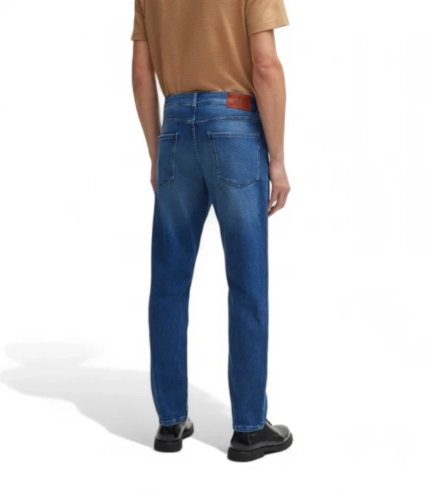 Boss Maine Regular-Fit Jeans In Pure-Blue Comfort-Stretch Denim jinsi shimlari 1