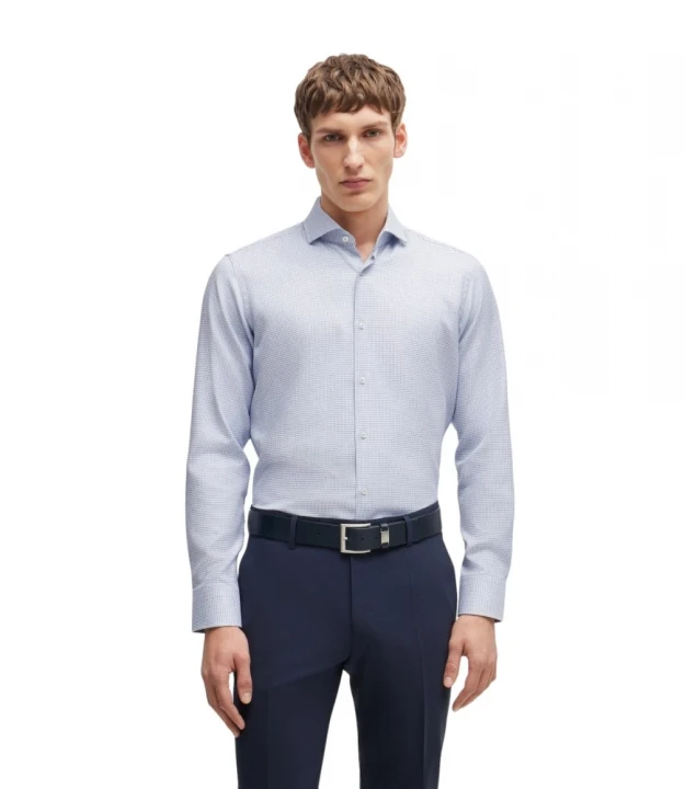 Boss Regular-Fit Shirt In Structured Cotton Twill  ko'ylaklari