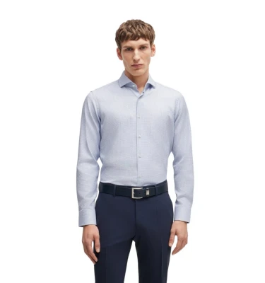 Boss Regular-Fit Shirt In Structured Cotton Twill  ko'ylaklari