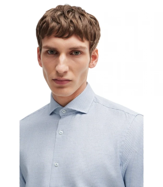 Boss Regular-Fit Shirt In Structured Cotton Twill  ko'ylaklari 2