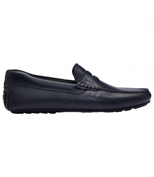 Мокасины Boss Grained-Leather Driver Moccasins With Logo Strap