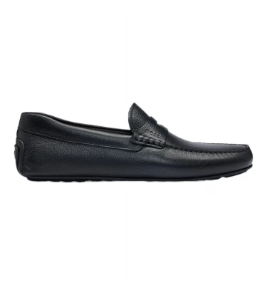 Мокасины Boss Grained-Leather Driver Moccasins With Logo Strap