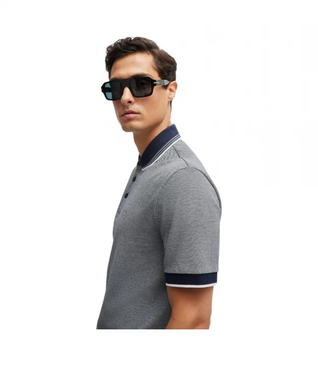 Поло Boss Oxford-Cotton-Piqué Polo Shirt With Logo Detail 4