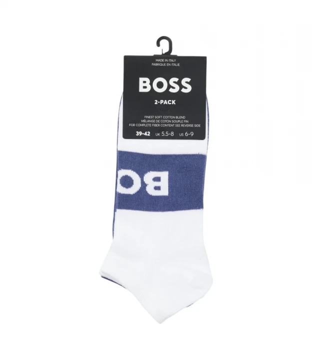 Boss Two-Pack of Ankle-Length Socks With Logo Details Papoqlari
