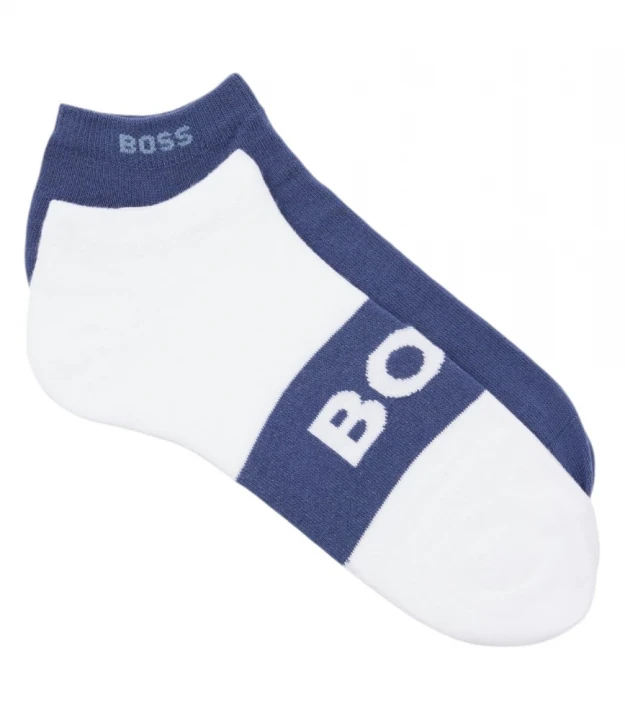 Boss Two-Pack of Ankle-Length Socks With Logo Details Papoqlari 1