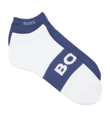 Boss Two-Pack of Ankle-Length Socks With Logo Details Papoqlari 1