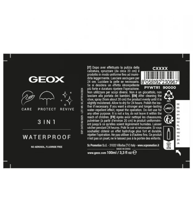 Спрей для обуви Geox 1 3 In 1 Waterproofing Spray 2