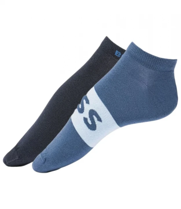 Boss Two-Pack of Ankle-Length Socks With Logo Details Papoqlari