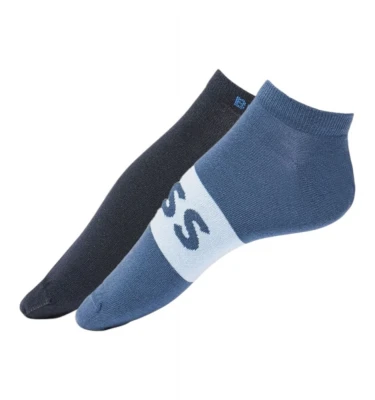 Boss Two-Pack of Ankle-Length Socks With Logo Details Papoqlari