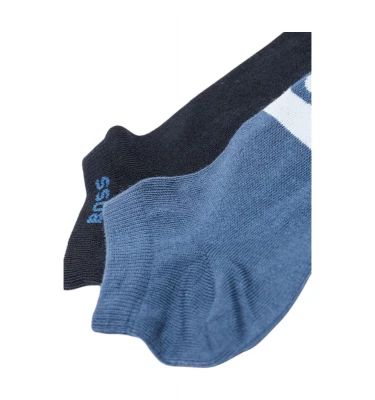 Boss Two-Pack of Ankle-Length Socks With Logo Details Papoqlari 3
