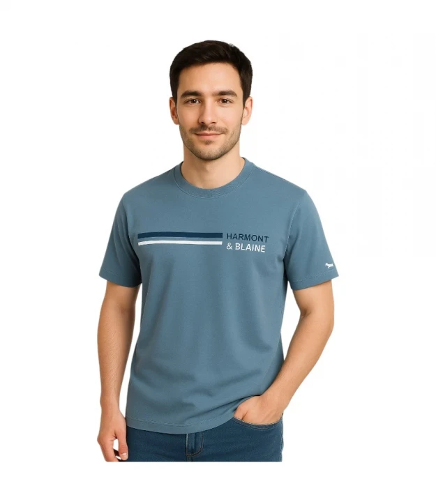 Футболка Harmont & Blaine T-Shirt With Lettering And Stripes