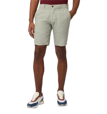 Regular Fit Linen Bermuda