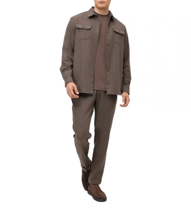 Men's Woven Woollen Overshirt 3