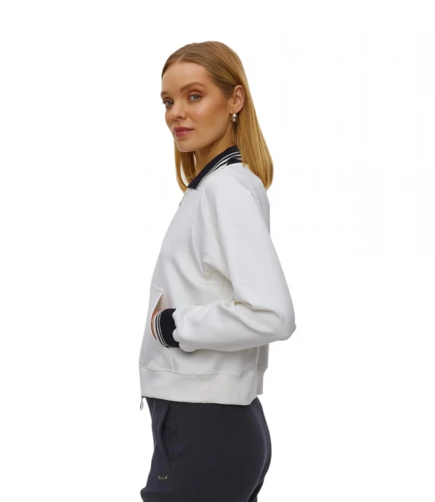 Cotton Nylon Zipped Sweatshirt 2