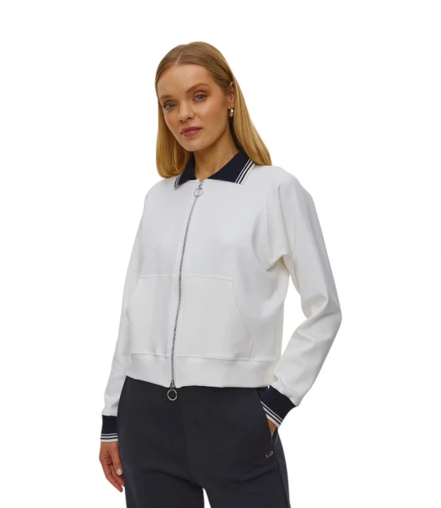 Cotton Nylon Zipped Sweatshirt