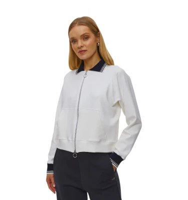 Cotton Nylon Zipped Sweatshirt