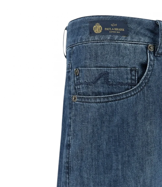 Jeans In Silk And Cotton Denim 5