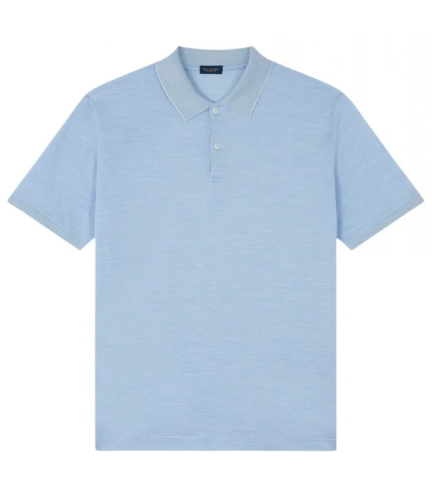 Men's Knitted Silk Cotton Polo Shirt With Buttons 5