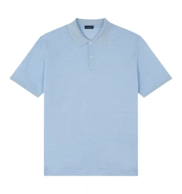 Men's Knitted Silk Cotton Polo Shirt With Buttons 5