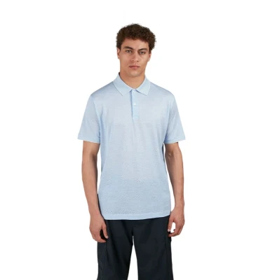 Men's Knitted Silk Cotton Polo Shirt With Buttons
