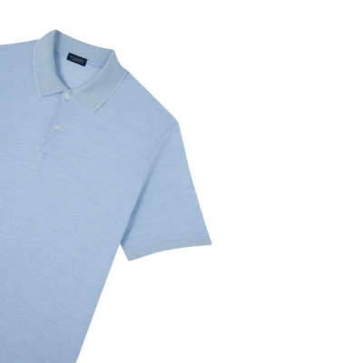 Men's Knitted Silk Cotton Polo Shirt With Buttons 4