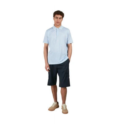 Men's Knitted Silk Cotton Polo Shirt With Buttons 1