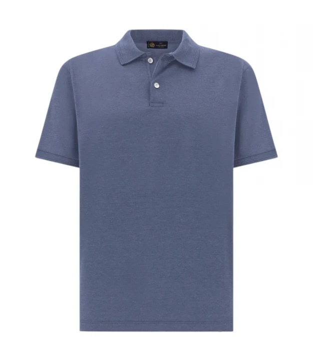 Men's Knitted Silk Cotton Polo Shirt With Buttons
