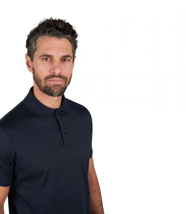 Men’s Knitted Silk Cotton Polo Shirt With Button 2