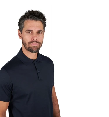 Men’s Knitted Silk Cotton Polo Shirt With Button 2