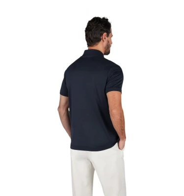 Men’s Knitted Silk Cotton Polo Shirt With Button 1
