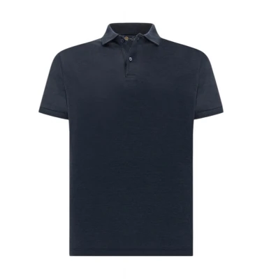 Men’s Knitted Silk Cotton Polo Shirt With Button 4