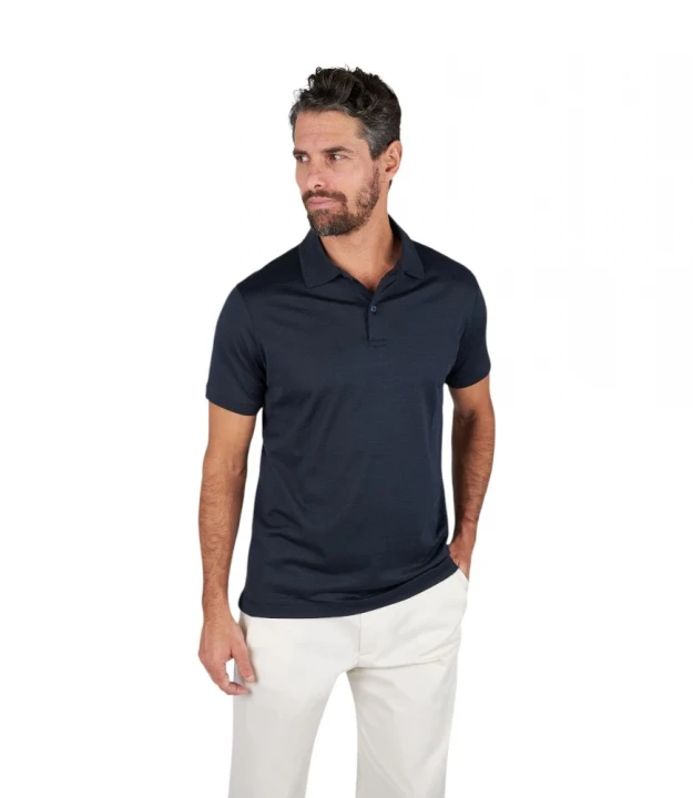 Men’s Knitted Silk Cotton Polo Shirt With Button