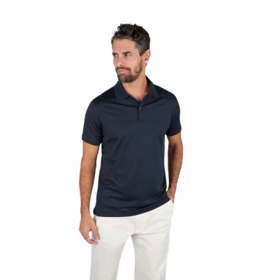 Men’s Knitted Silk Cotton Polo Shirt With Button