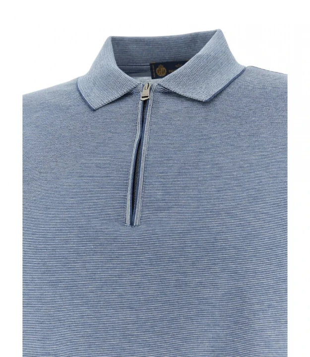Silk And Cotton Zip Polo 5