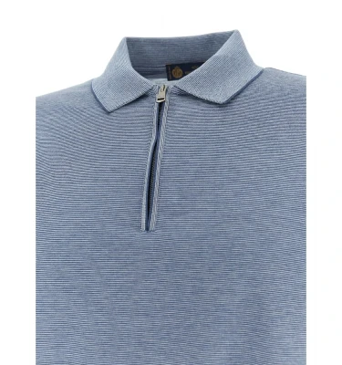 Silk And Cotton Zip Polo 5