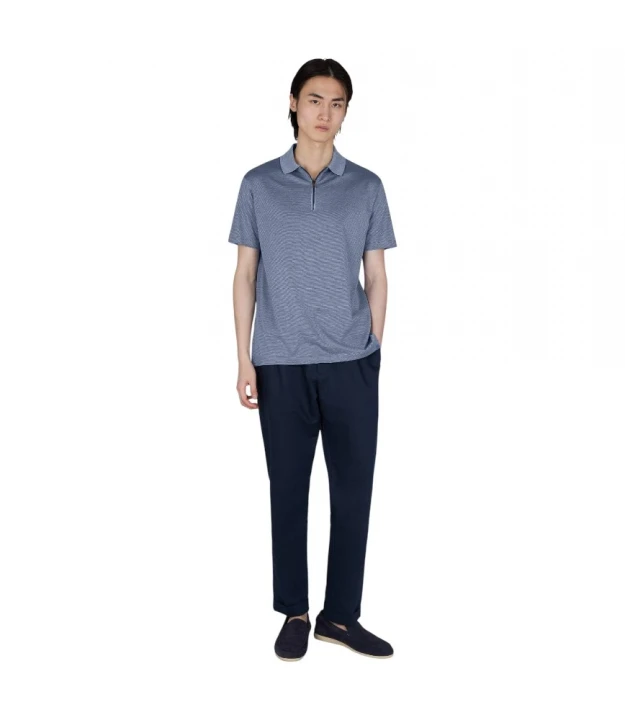 Silk And Cotton Zip Polo 3