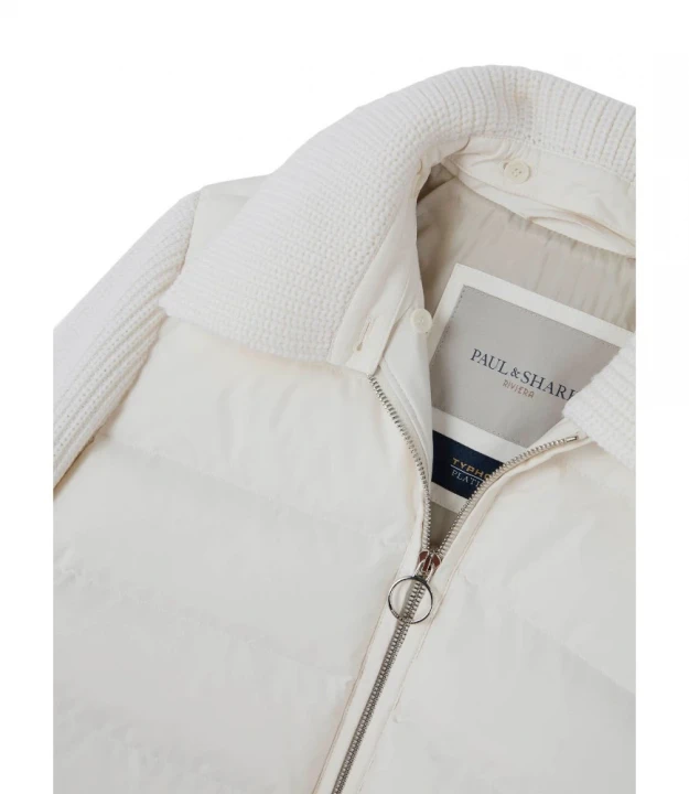 Hybrid Zip-Up Blouson In Wool And Typhoon Platinum 5