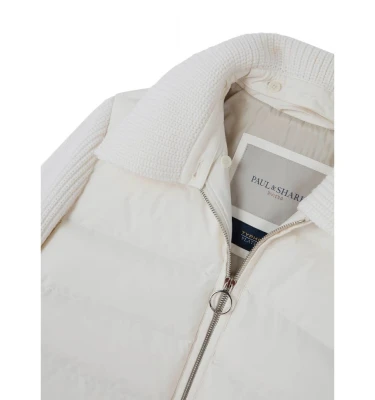 Hybrid Zip-Up Blouson In Wool And Typhoon Platinum 5