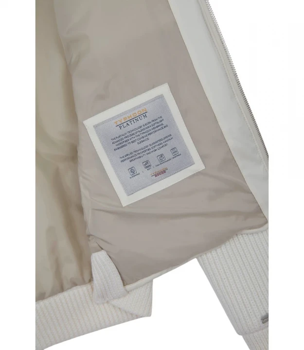 Hybrid Zip-Up Blouson In Wool And Typhoon Platinum 7