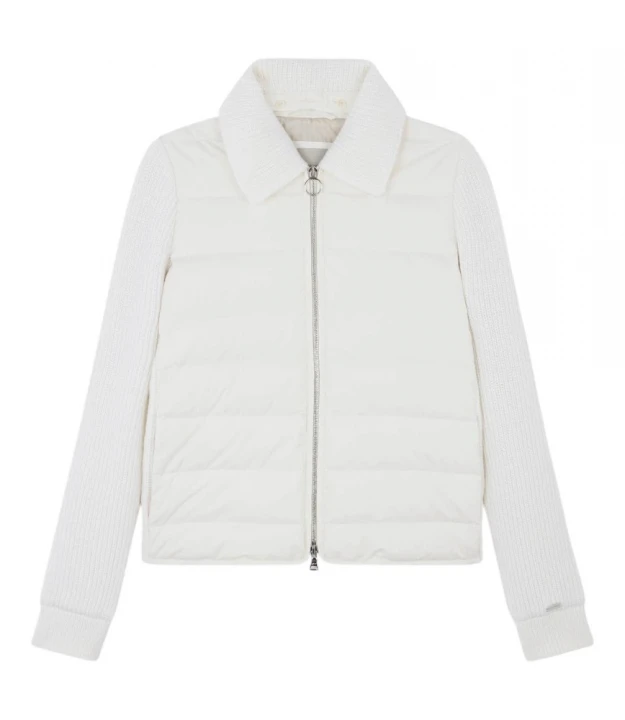 Hybrid Zip-Up Blouson In Wool And Typhoon Platinum 4