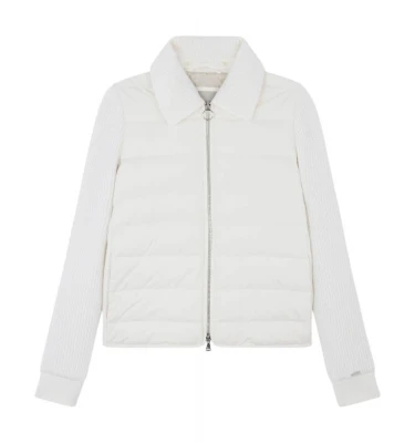 Hybrid Zip-Up Blouson In Wool And Typhoon Platinum 4