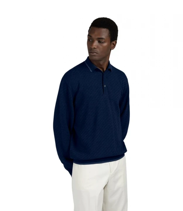 Men's Knitted Wool Polo Shirt